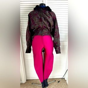 Vintage ski suit with fur collar
